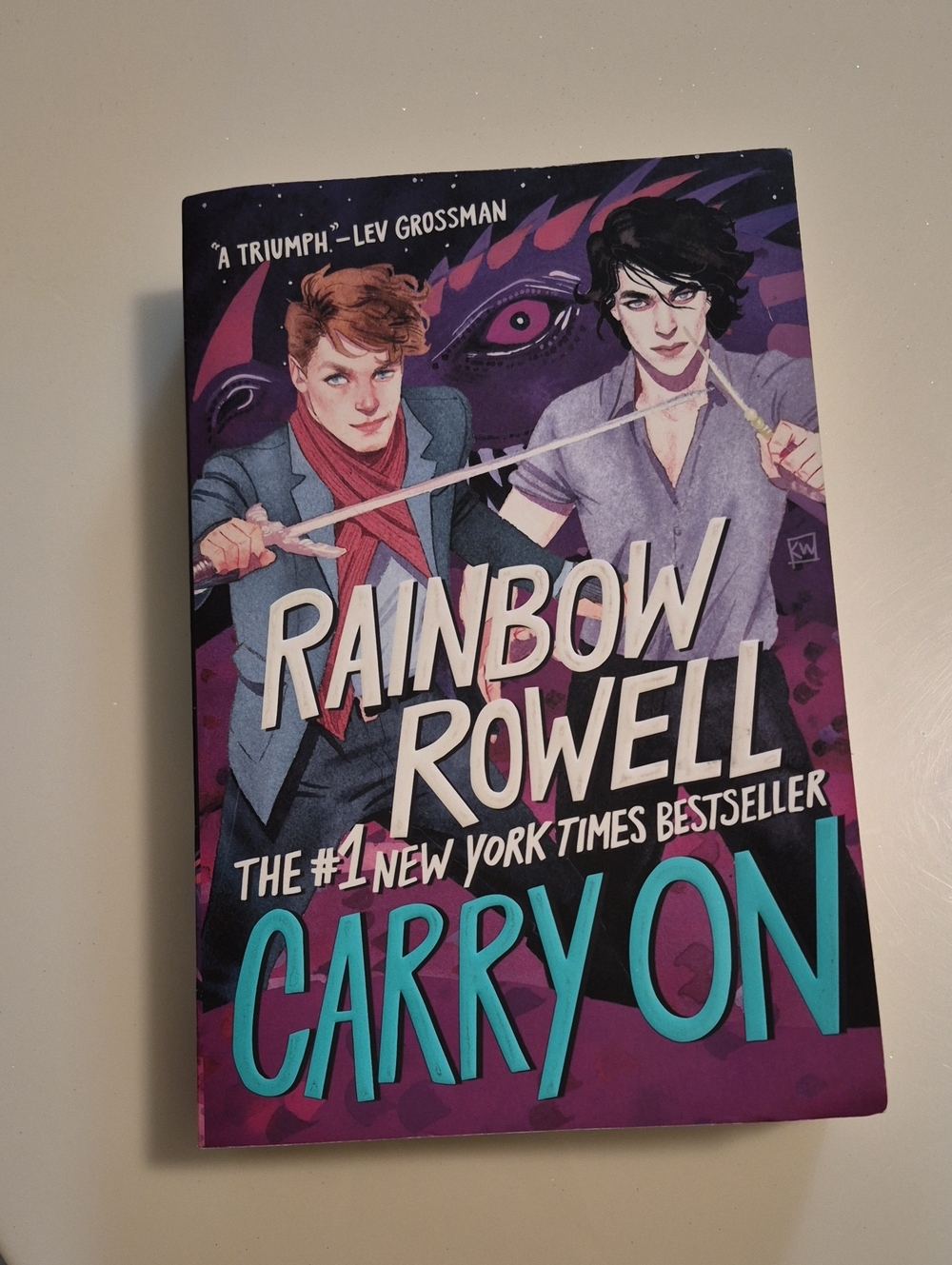 Rainbow Rowell Carry On Paperback - Purple & Teal Cover